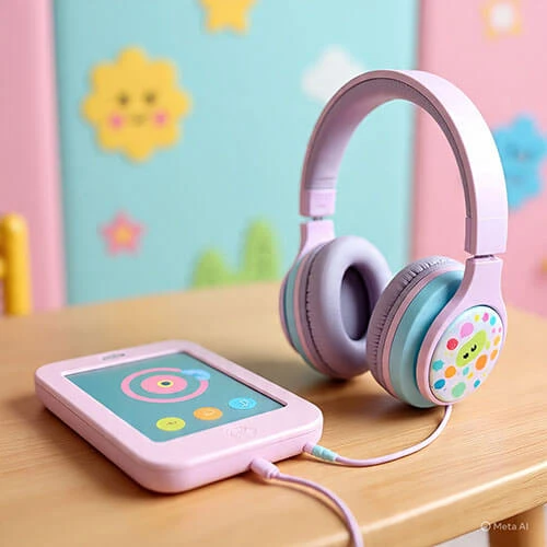 Auriculares infantiles con limitador de volumen y diseño seguro para niños