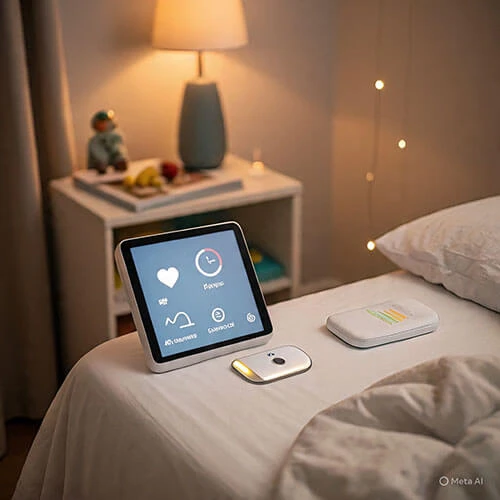 Monitor de sueño para bebés con sensor de respiración y control desde el móvil